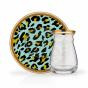 LEOPAR MINT BRIGHT GOLD GLASS TRAY 35*35